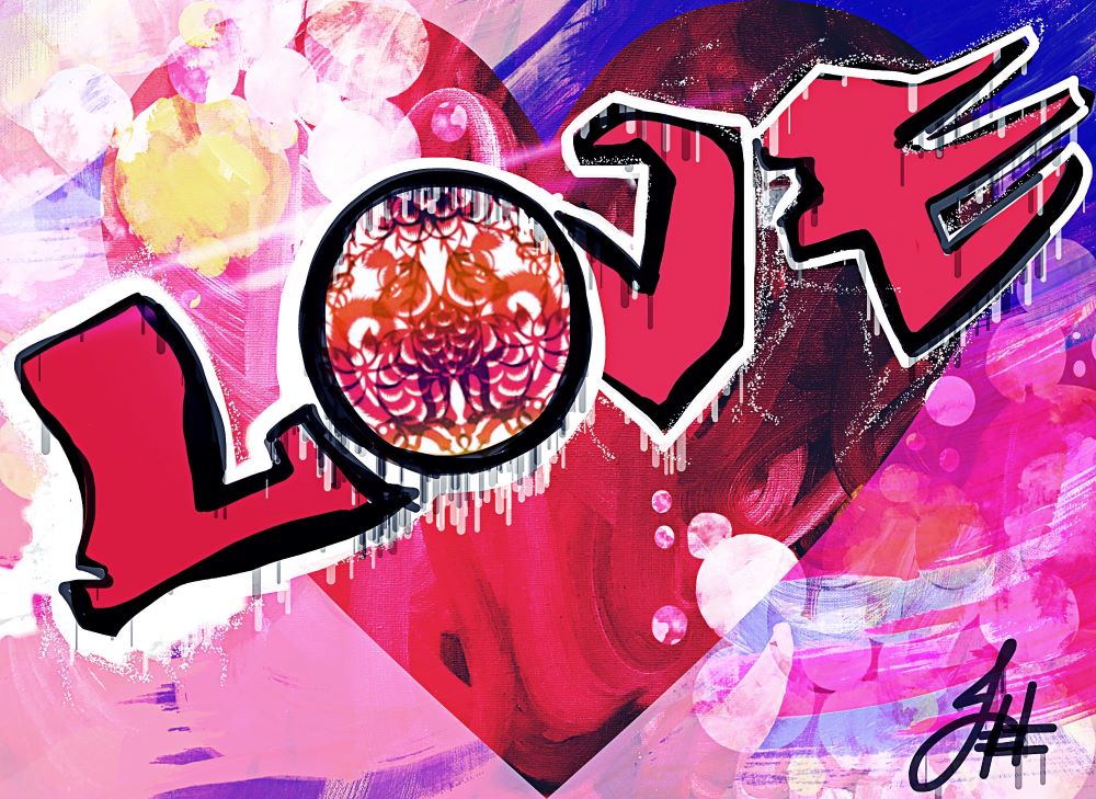 Sip & Paint Love painting by Jessica Gorlicky.