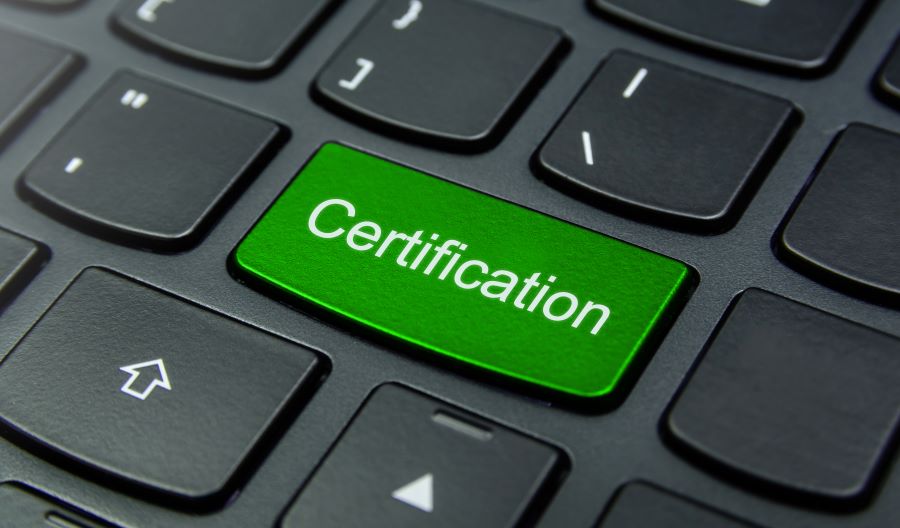Certification keyboard key image.