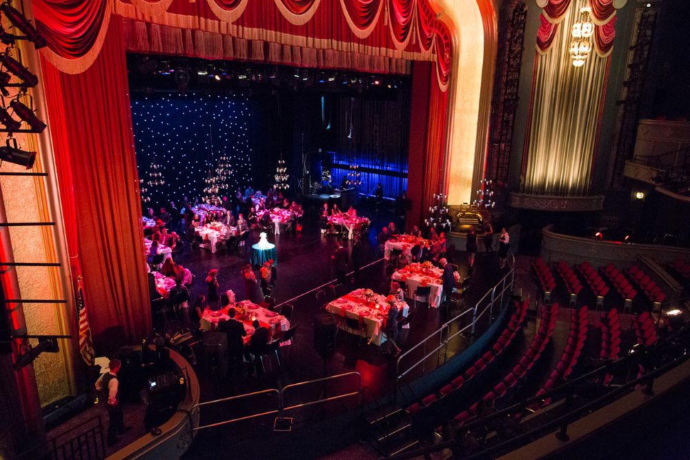 Dinner on the stage at Capitol Theater in Madison