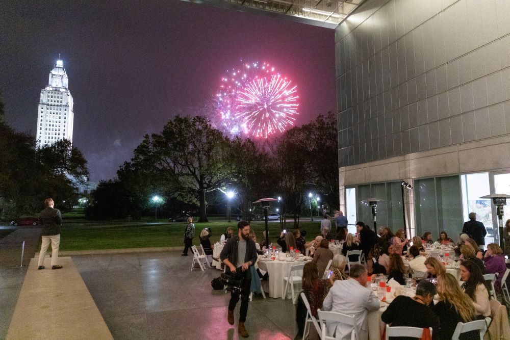 Fireworks over the Capitol Park Museum dinner area in Baton Rouge