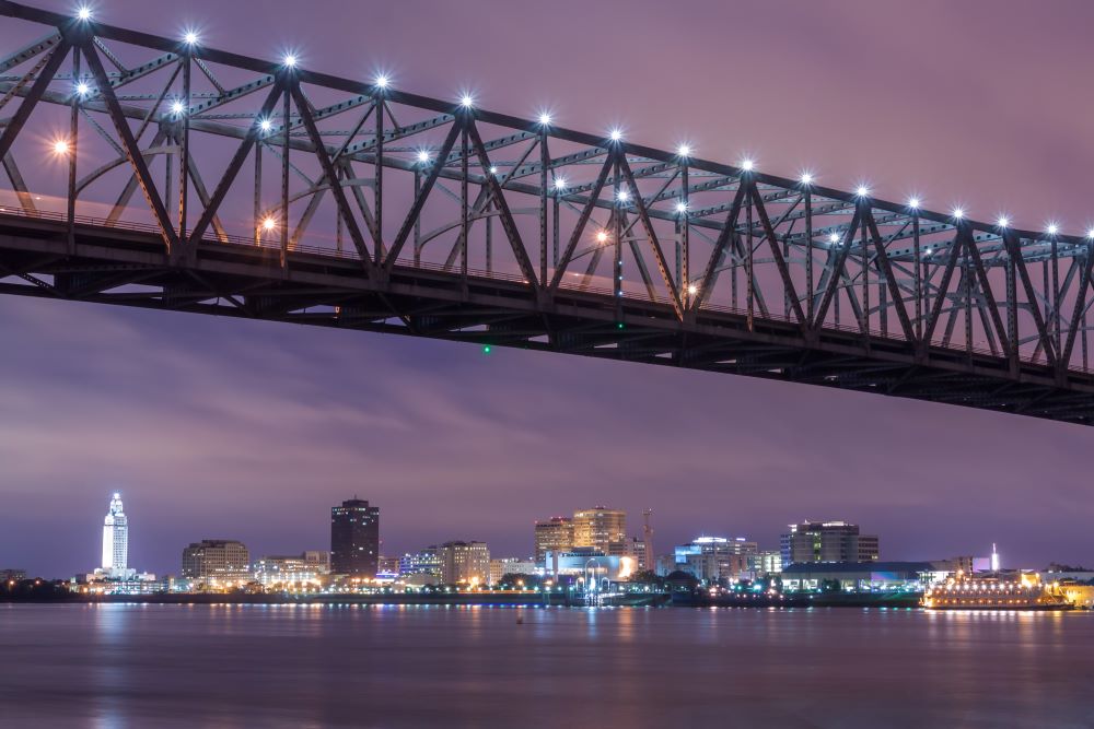 Baton Rouge skyline at night