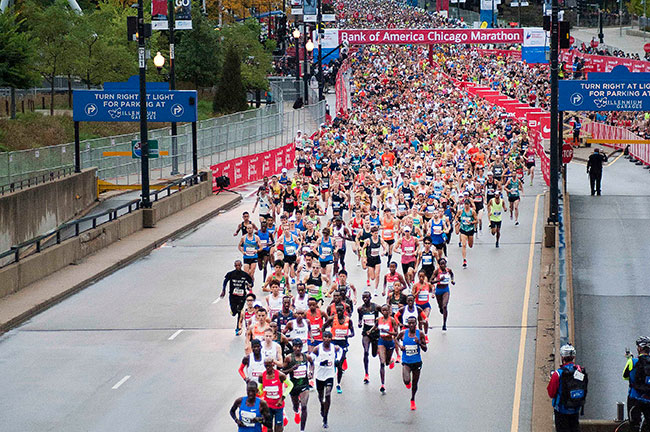 Runners at the 2018 Chicago Marathon, Credit: Bank of America Chicago Marathon