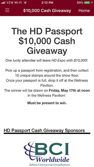 HD Passport $10,000 Cash Giveaway Contest Example