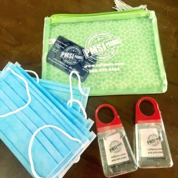 Kit- masks, hand sanitizer and pouch.